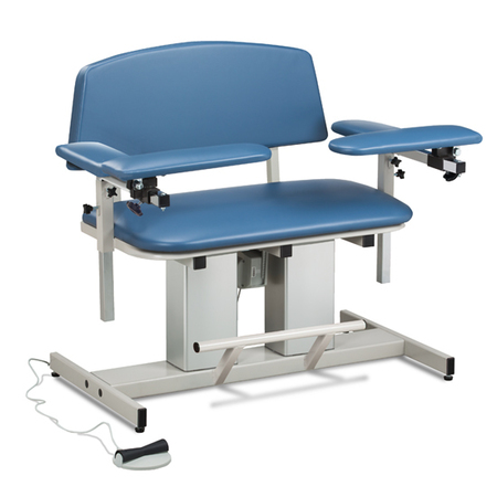 CLINTON Bariatric, Blood Drawing Chair w/ Padded Arms, Burgundy 6361-3BG